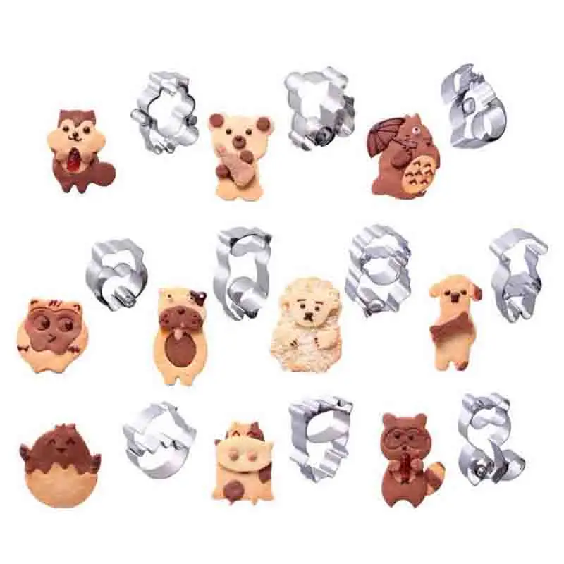 

Combined Animal Cookie Cutters Stainless Steel Cute Animal Candy Shape Biscuit Mold DIY Fondant Pastry Decorating Baking Tools