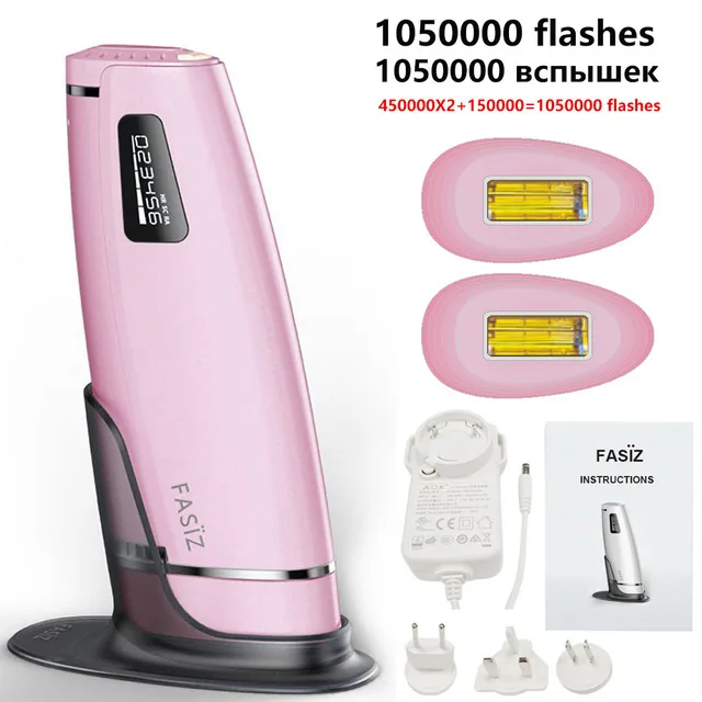 1050000Flashes Pink 65 K-105 K times 3в1 PL лазерный эпилятор для удаления волос с ЖК-дисплеем лазерный постоянный триммер для бикини Электрический лазерный эпилятор - Цвет: 1050000Flashes Pink