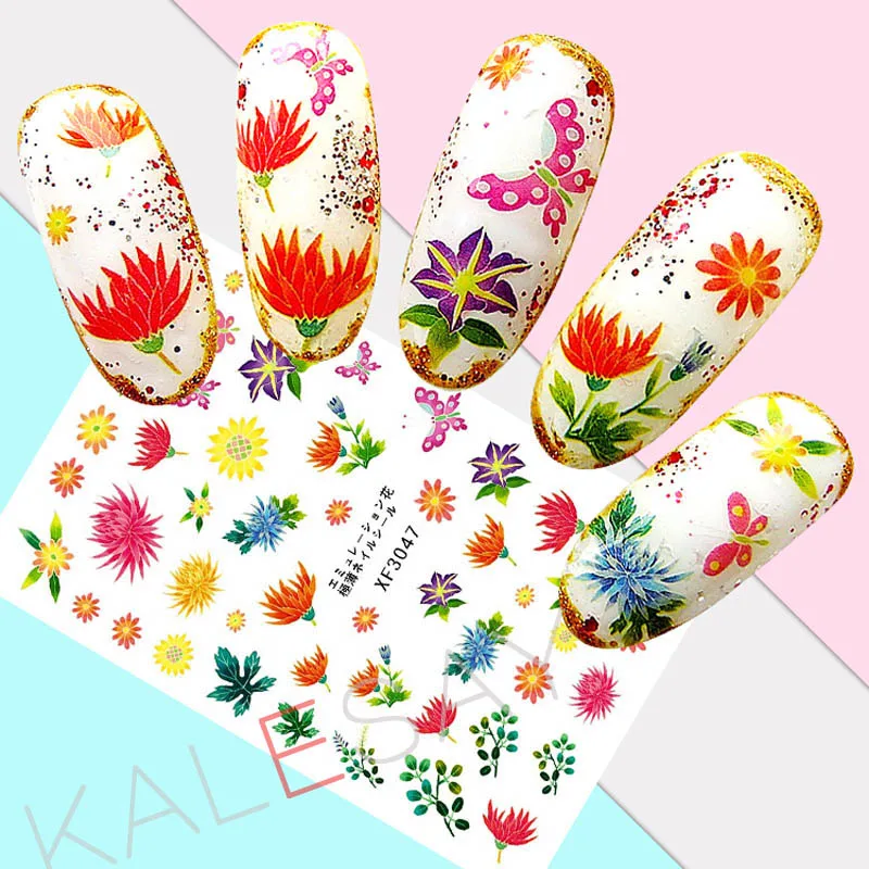 Большой цветок украшения для ногтей Стикеры s дизайн Фольга ваших ноготков Нейл
