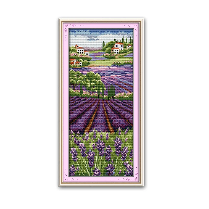Набор для вышивки крестиком Lavender champaign напечатанный на холсте DMC 11CT 14CT набор