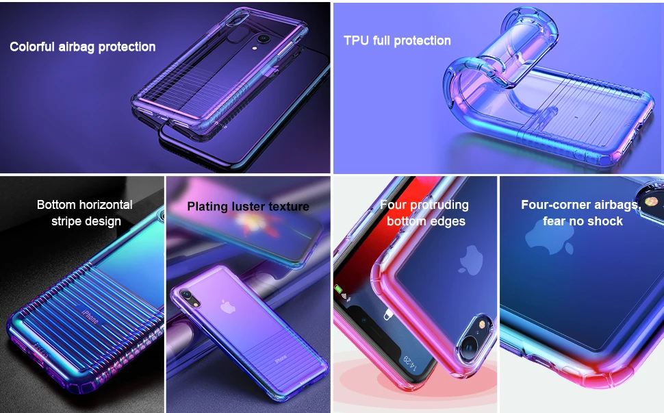 Градиентный телефонный чехол Baseus для iPhone Xs Max, Xr, X, S, R, Xsmax, противоударный мягкий силиконовый чехол-накладка для iPhone X, Max, Fundas