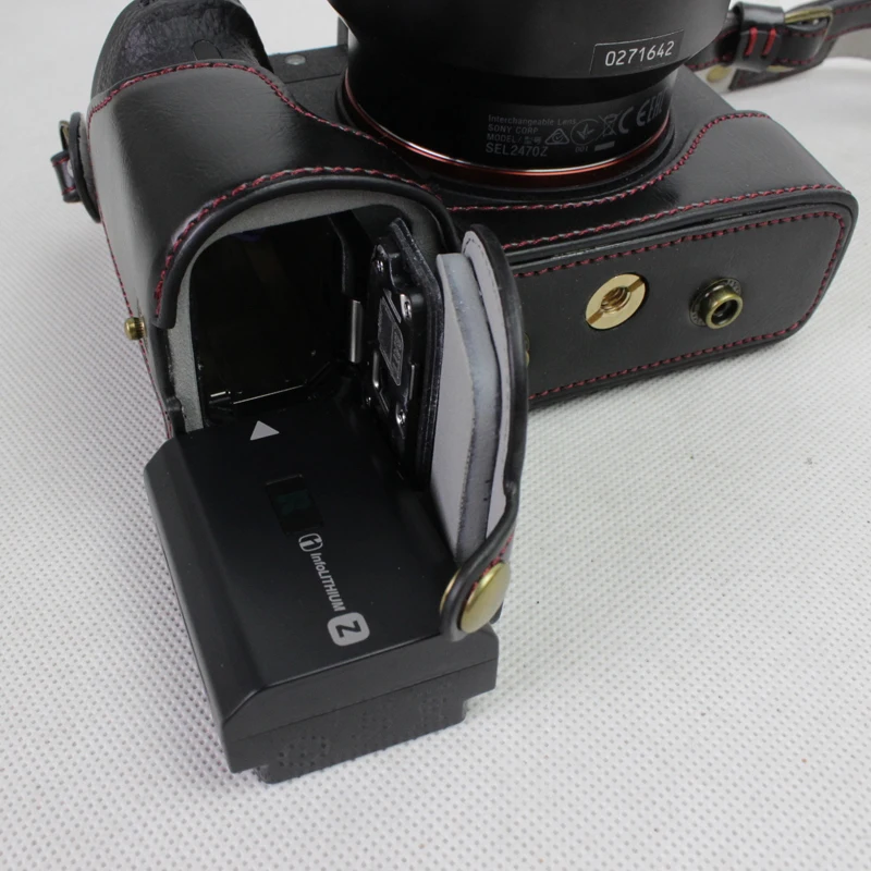 Новые роскошные из искусственной кожи Камера чехол сумка для sony ILCE-9 A9 с ремешком и открытым Батарея дизайн+ мини сумка