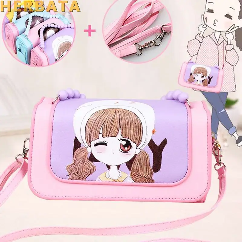 Милый Kawaii школьный пенал большой емкости из кожи ПУ портативный пенал для девочек рождественские подарочные канцелярские принадлежности