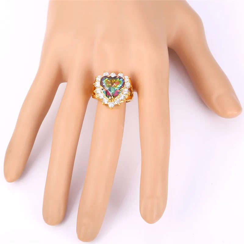 Женские серьги с мистическим цирконием кольцо ожерелье золотой цвет Свадебный