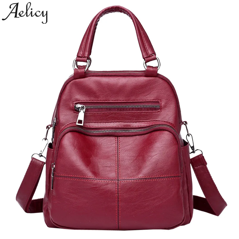 Aelicy рюкзак для женщин 2018 Bolsas кожаные новые рюкзаки женская винтажная школьная