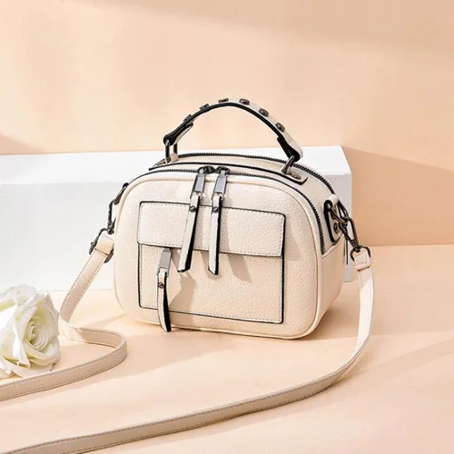 beige REPRCLA, новая дизайнерская сумка, женская сумка на плечо, два отделения, сумки через плечо, искусственная кожа, маленькие женские сумки-тоут, сумки-мессенджеры - Цвет: beige
