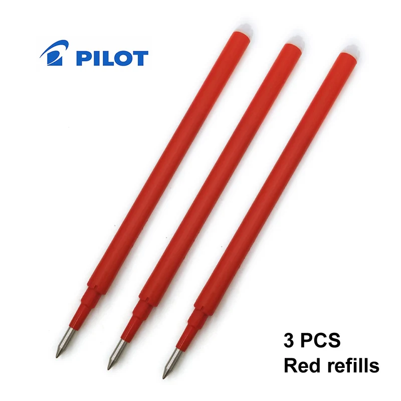 3 PCS red refills Бренд Pilot FriXion LFB-20EF стираемые гелевые ручки тонкий кончик 0,5 мм черные/синие/красные чернила - Цвет: 3 PCS red refills
