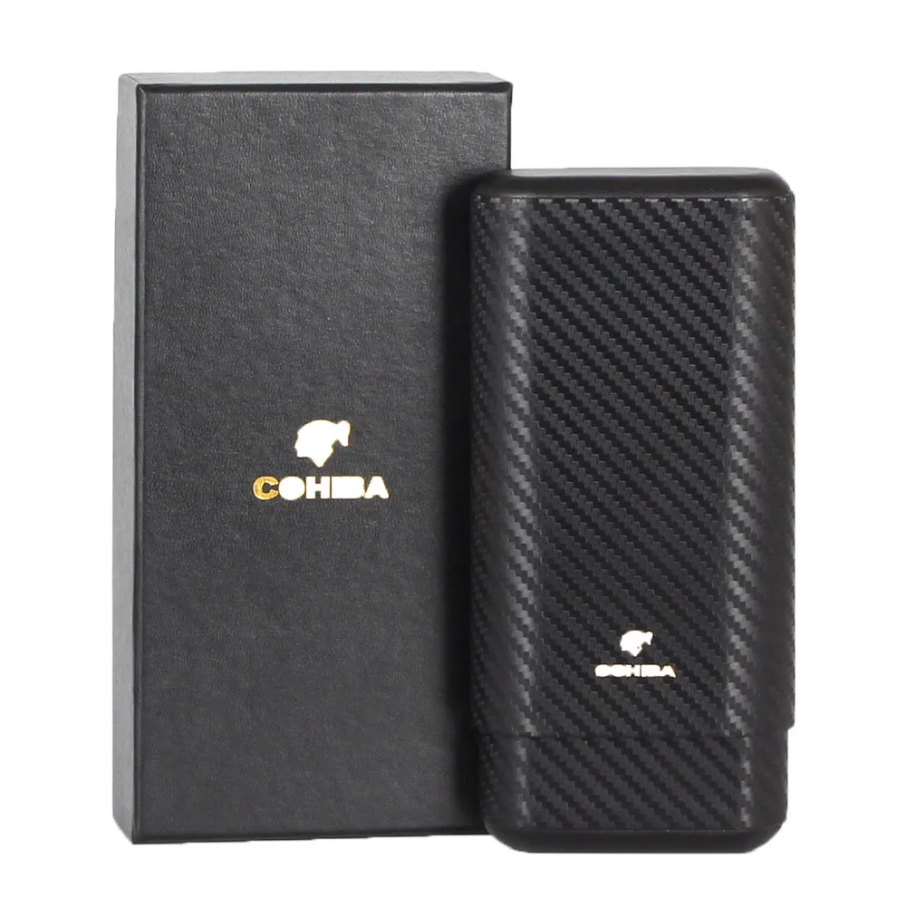 COHIBA 3 трубки кожа Humidor портсигар чехол Дерево кедра с подкладкой Путешествия