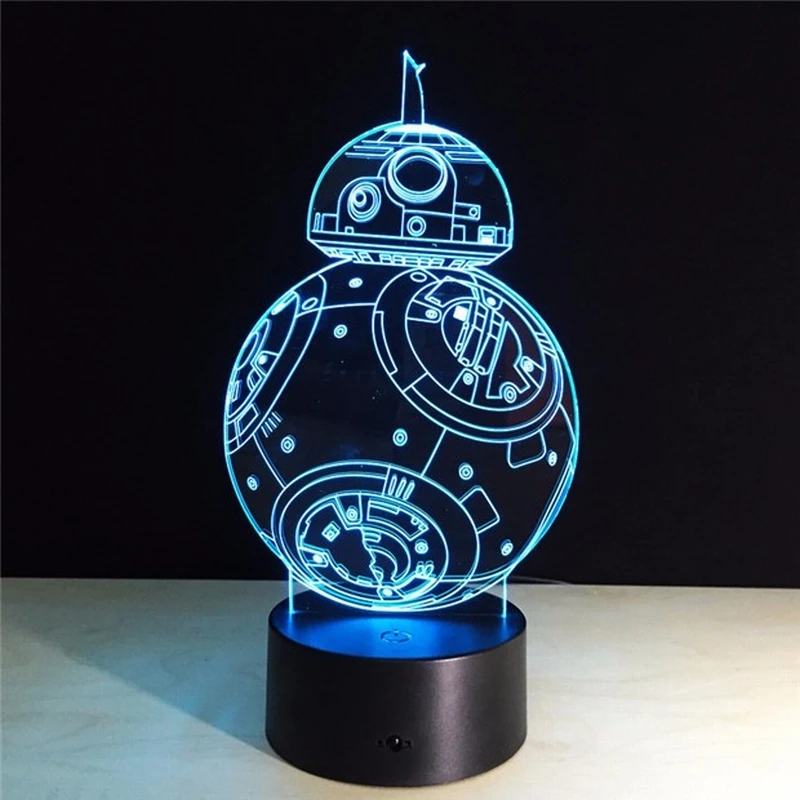 Ночник Звездные войны BB8 спальня настольная лампа 3d энергосберегающий ночник s