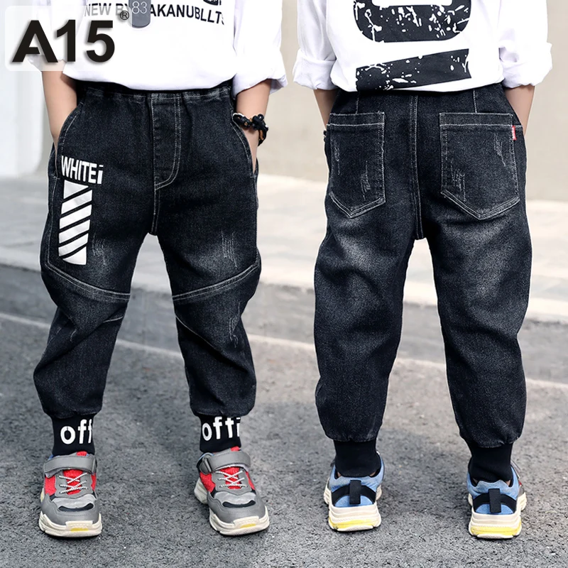 2019 детские джинсы брюки для мальчиков джинсовые подростков штаны больших