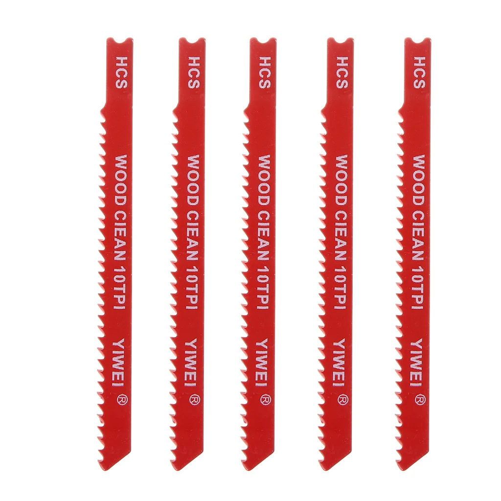 

5pcs Durable U-shank High Carbon Steel 10 TPI Reciprocating Saw Blade Cutter For Wood Jig Cutting
