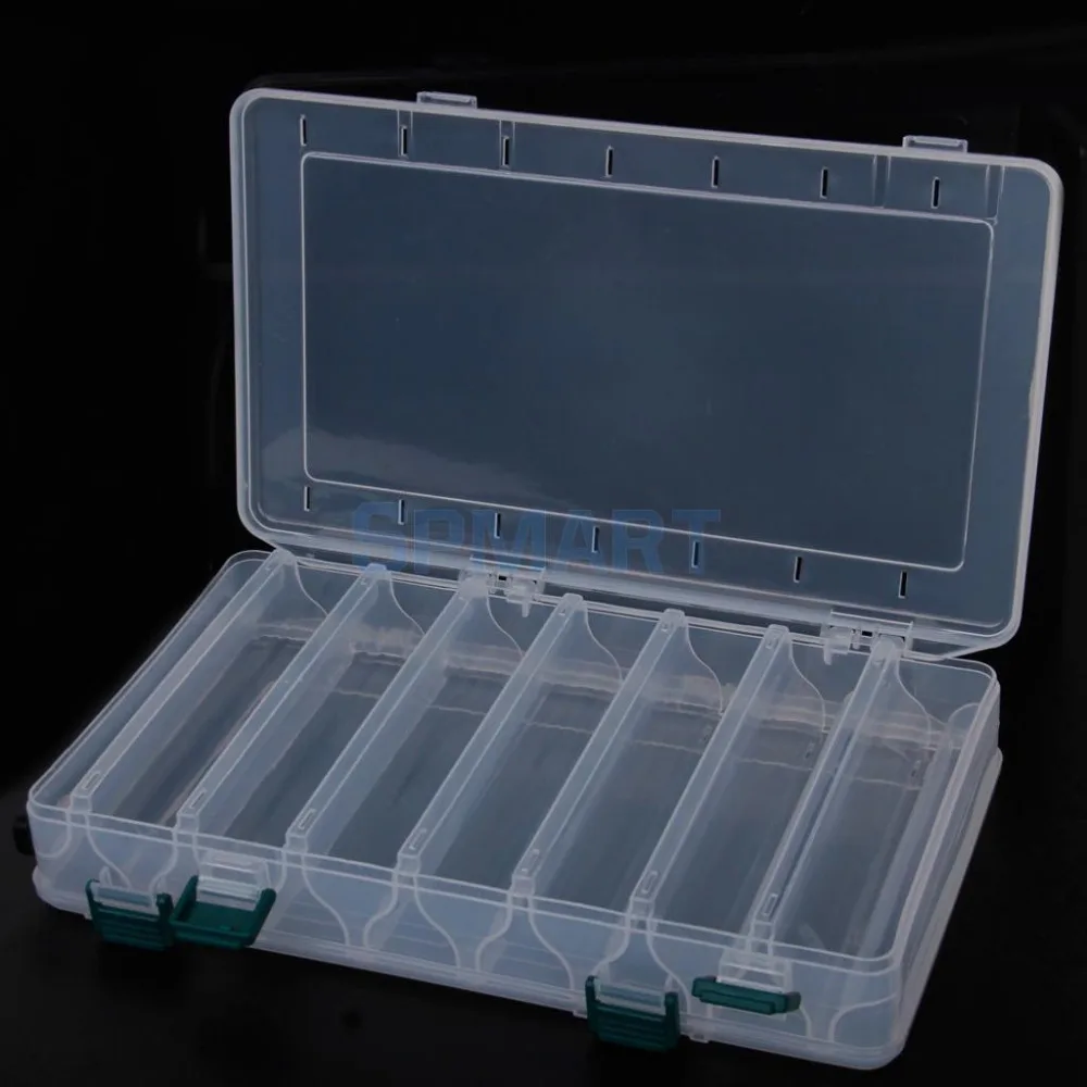 14 отсеков пластиковые ловли приманка приманки снасти Box 2-Side контейнер