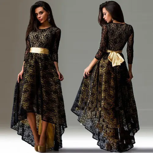 2018 Новое кружевное платье с асимметричным подолом приталенное сексуальное для