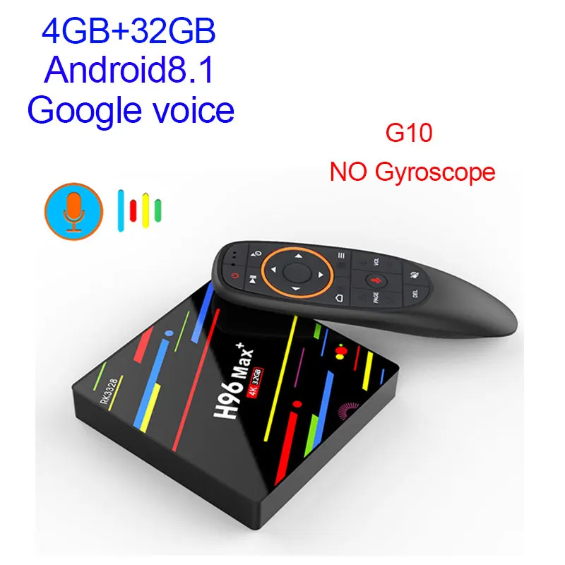 H96 MAX plus Android 8.1 TV Box 4 gb RAM 32 gb ROM Set Top Box RK3328 Quad core 2.4 g/5g Wifi 4 k Smart Media Player H96 pro max - Цвет: 32gb with g10