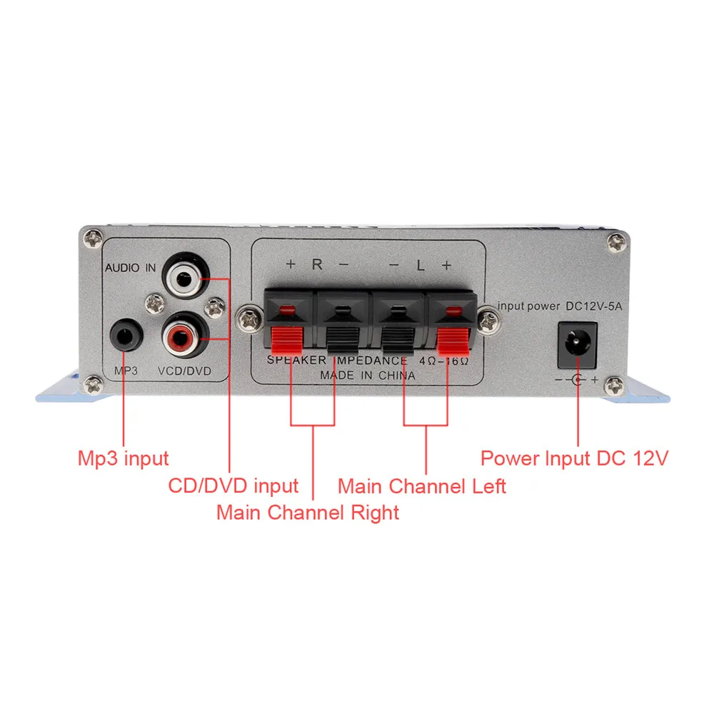 Автомобильный стереоусилитель KENTIGER 12 в пост. Тока CD / DVD MP3 вход Hi Fi аудио усилитель