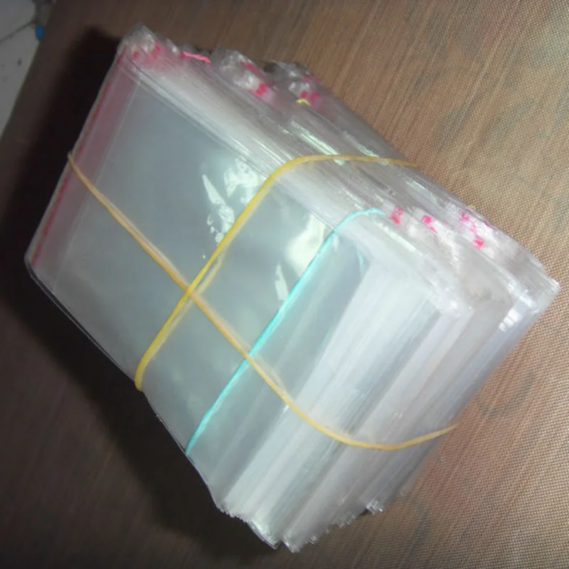 200 шт полезные 6x11 см прозрачные пластиковые пакеты самоклеющаяся печать