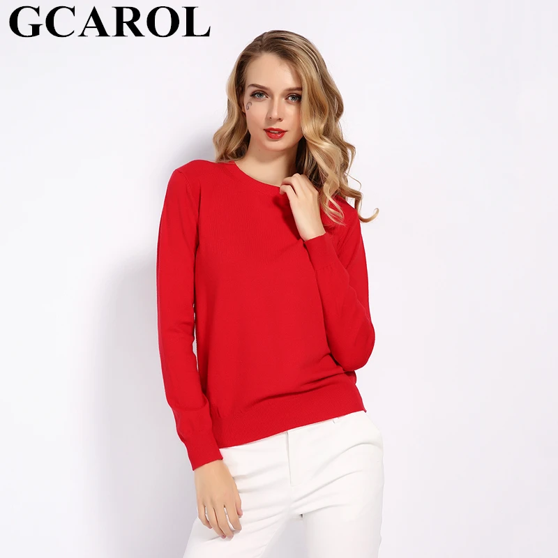 Фото Женский вязаный джемпер GCAROL яркий свитер из 30%-ной шерсти эластичный пуловер в Женский вязаный джемпер GCAROL яркий свитер из 30%-ной шерсти эластичный пуловер в