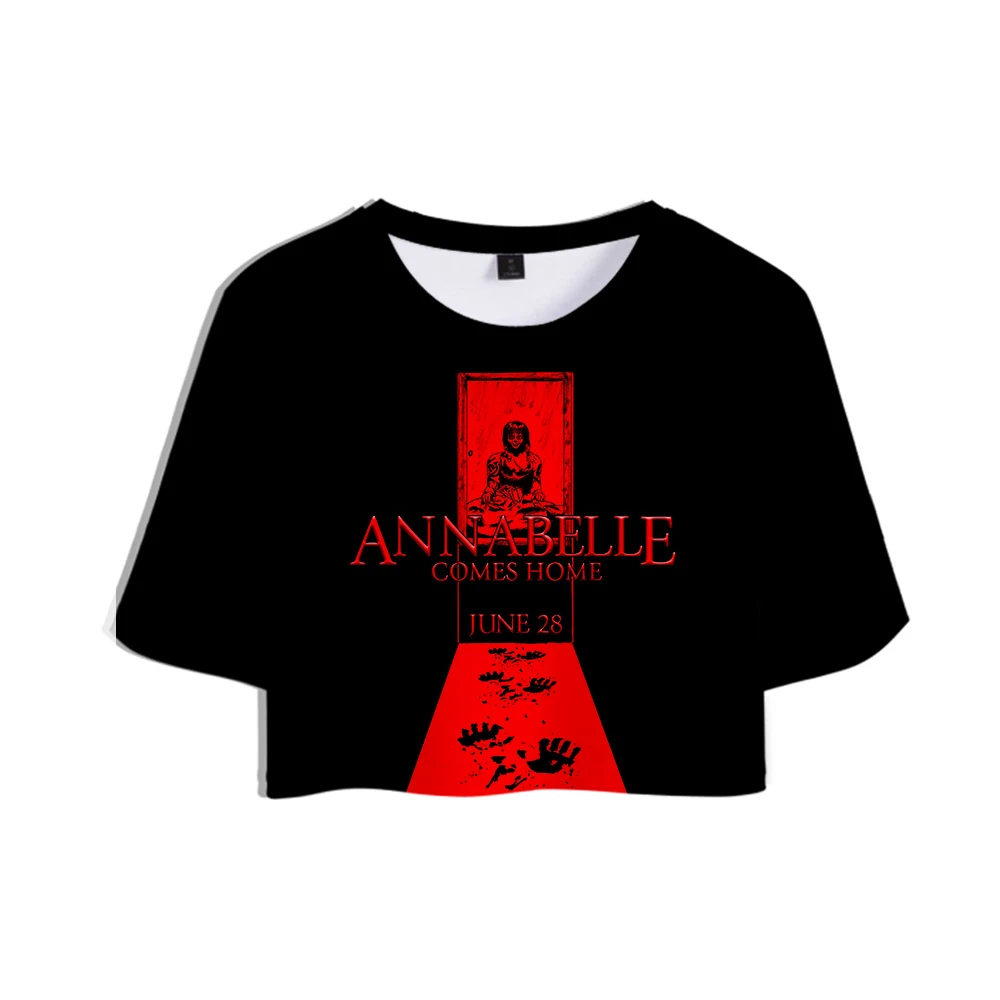 Annabelle 3D печатных модные женские повседневные короткие топы Летняя футболка с