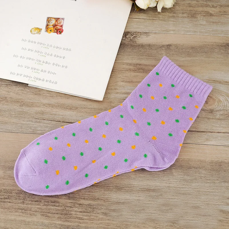 Носки женские классические в горошек размеры от 36 до 42 ярдов 10 цветов весна лето