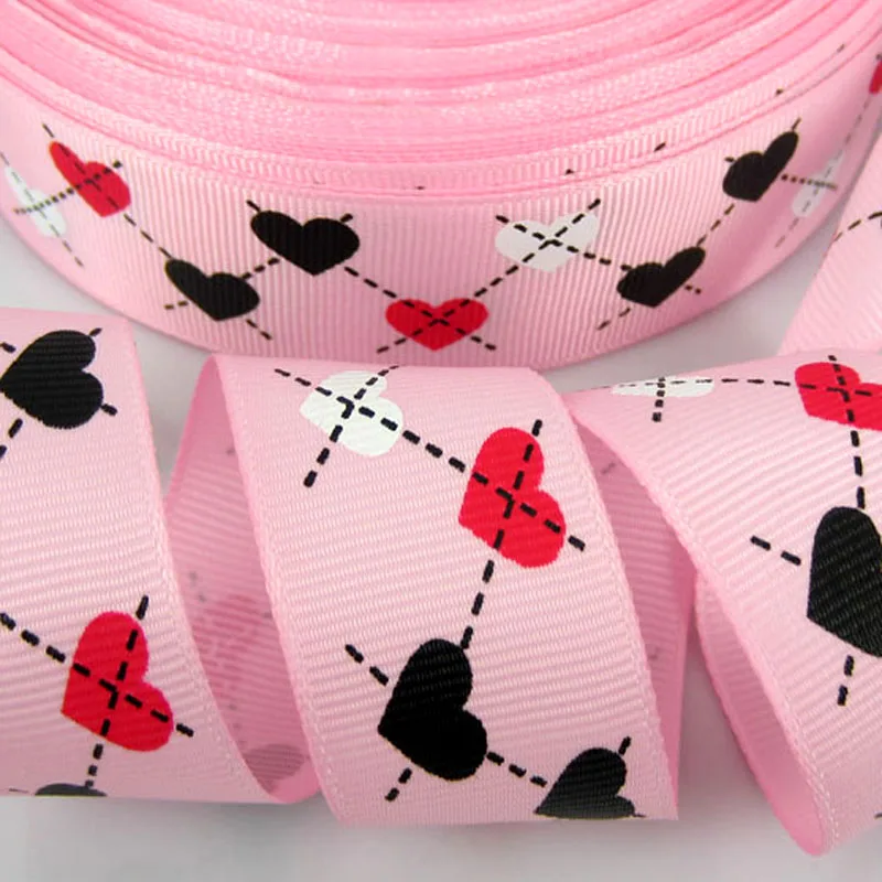 10 ярдов 1 &quotпечать многоцветный сердце Grosgrain лента для рукоделия аксессуары