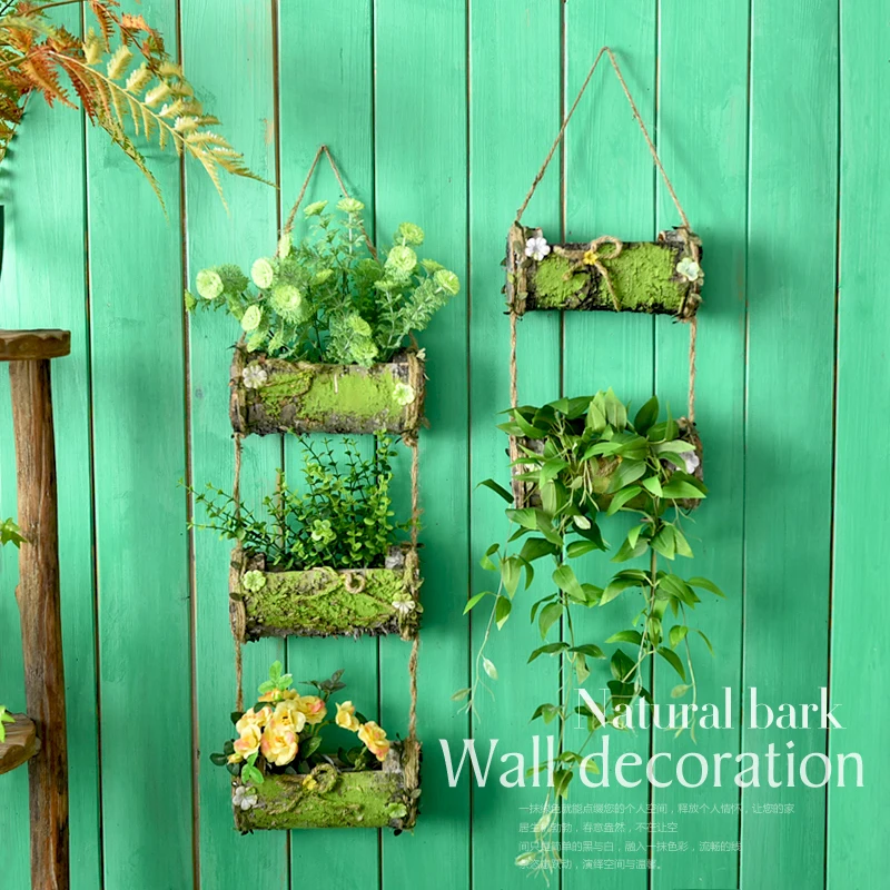 Винтажный настенный цветочный горшок из натуральной кожи | Дом и сад