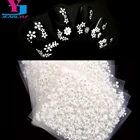 Наклейки для дизайна ногтей Adesivi Unghie, 30 шт.лот, 3D, с белыми цветами, для женщин, наклейки для переноса маникюра