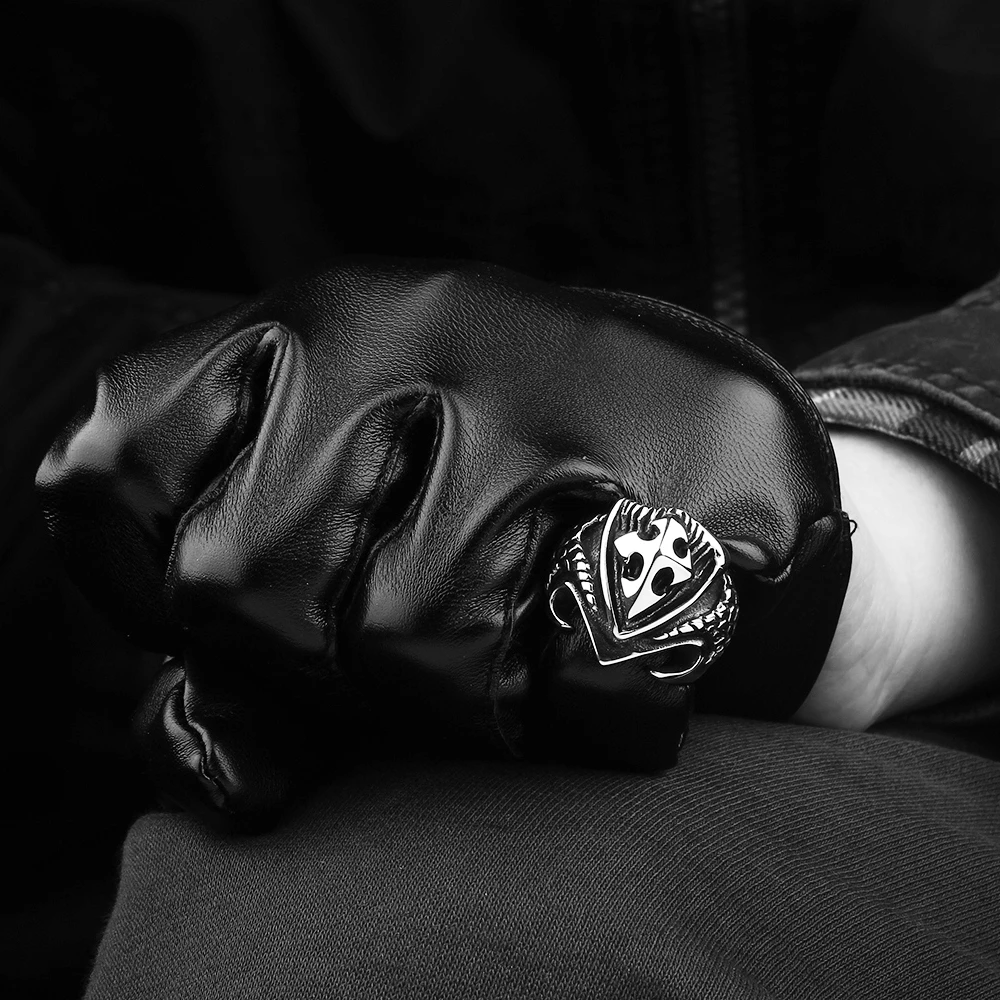Крест щит Мода ретро мужское кольцо из нержавеющей стали anello uomo Bague Homme