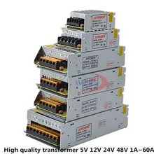 Светодиодный импульсный источник питания AC 110 V-220 V адаптер питания 5V 12V 24V 48V для светодиодных ламп видеонаблюдения 1 Amp-60 Amp