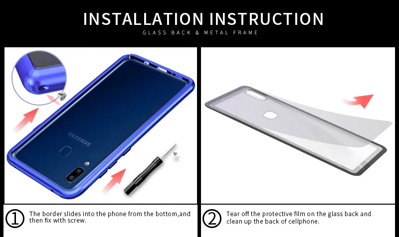 Металлический бампер для Samsung A50 A30 A70 A60 A40 A20 A10 алюминиевый сплав бампер чехол закаленное стекло задняя крышка для Samsung A 50 30 70