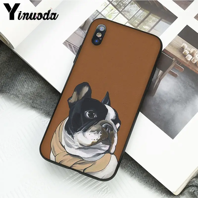 Yinuoda милый чехол для телефона с изображением животных мопса для iphone 11 Pro Max X XS MAX 6 6S 7 8plus 5 5S XR