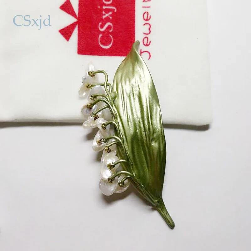 Винтажная брошь CSxjd с натуральным жемчугом и лилиями модная Ювелирное Украшение