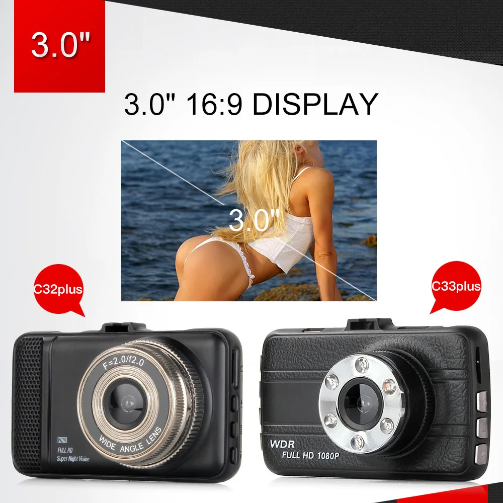 Full HD 1080P угол обзора 170° Регистратор с IPS экраном 3 дюйма лучший недорогой
