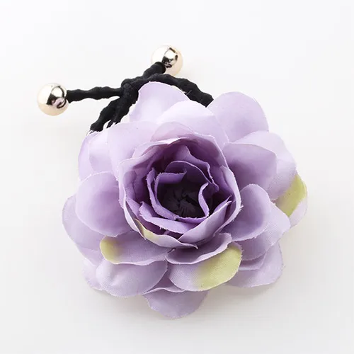 light purple Новинка, оригинальные китайские розовые цветочные аксессуары для волос, головной убор для девушек, красивые резинки для волос для женщин, элегантные эластичные резинки для волос - Цвет: light purple
