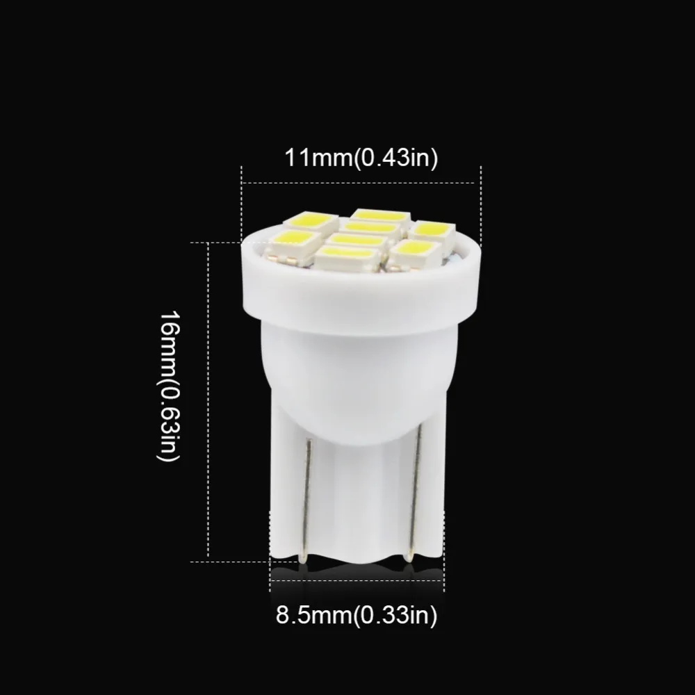 Safego 2 шт. W5W T10 Светодиодный лампочки 12 V 168 192 3020 8SMD Автомобильный Клин Интерьер