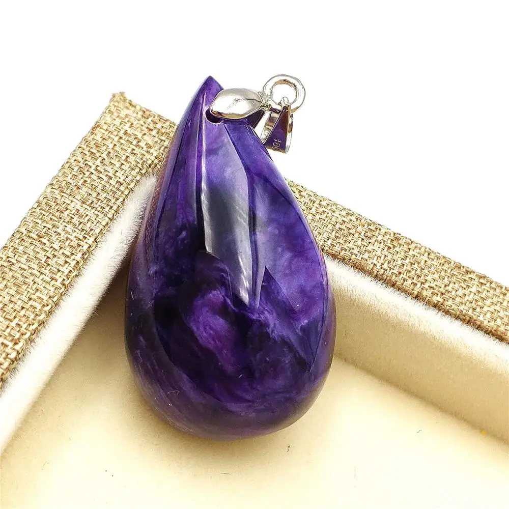 Новинка натуральный фиолетовый драгоценный камень Charoite женский и мужской кулон
