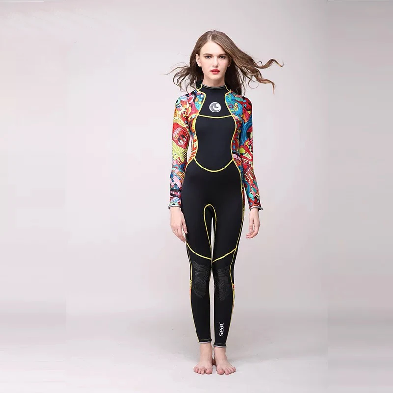 

Diving Suit Neoprene Women Pesca Diving spearfishing Sunblock snorkeling outdoor swimming warm wetsuit diving suit