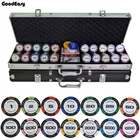 100-500 шт.компл. набор фишек для покера пшеничные фишки для покера глина фишки для казино Техасский Холдем наборы для покера с металлической коробкойчемоданом