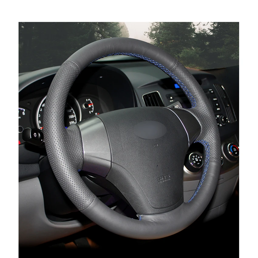 Сшитые вручную Черные Аксессуары из искусственной кожи для Hyundai Elantra 2008 2009 2010 |
