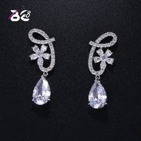 be 8 2018 fashion style water drop shape new arrival gorgeous design flower earrings for women gift e384