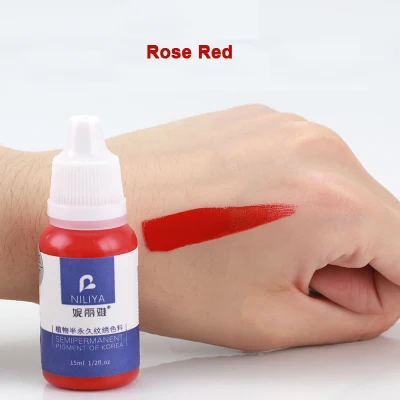 rose red 1 шт. тату запасные чернила пигмент для микроблейдинга Профессиональный постоянный макияж легкая окраска Микро Пигмент для подводки глаз/бровей/губ - Цвет: rose red
