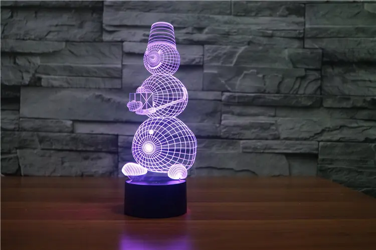 Wenhsin Рождество Снеговик Usb 3D свет красочный сенсорный Зарядка светодиодный визуальный свет Подарочная настольная лампа