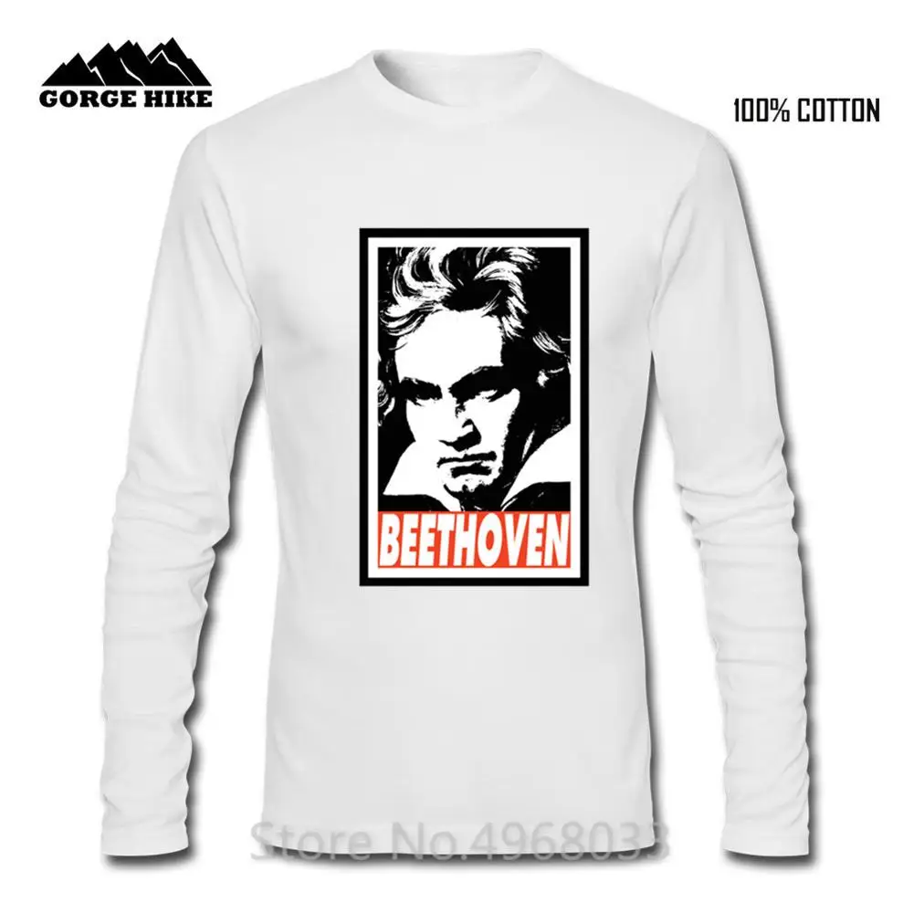 Винтажная Футболка с принтом знаменитого писателя Людвига ван Бетховена Hombre