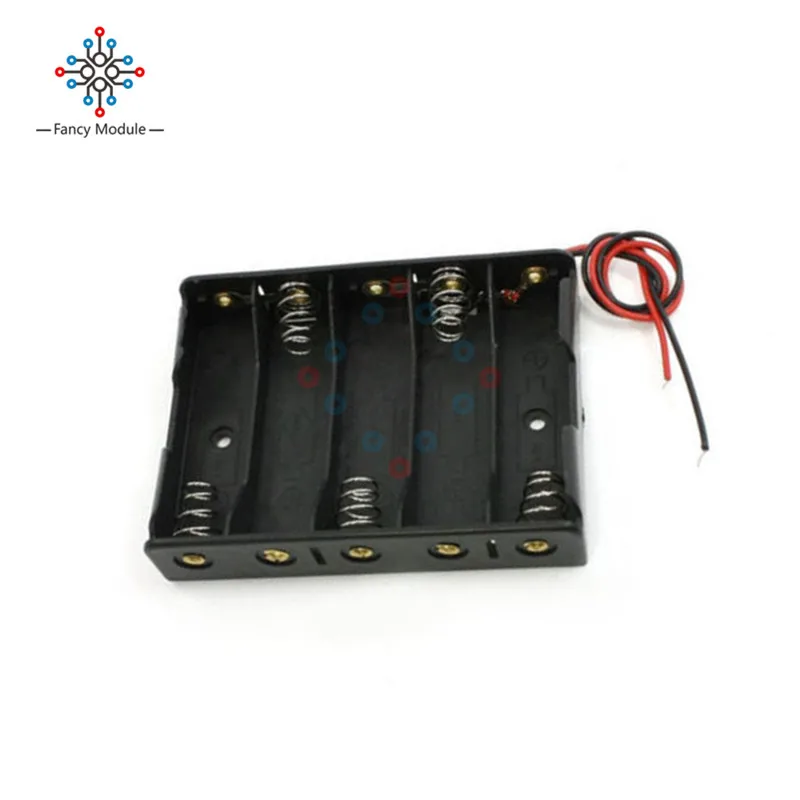 5X1 5 V AA батарея Слот держатель Чехол коробка провода хранения коробки черный|battery