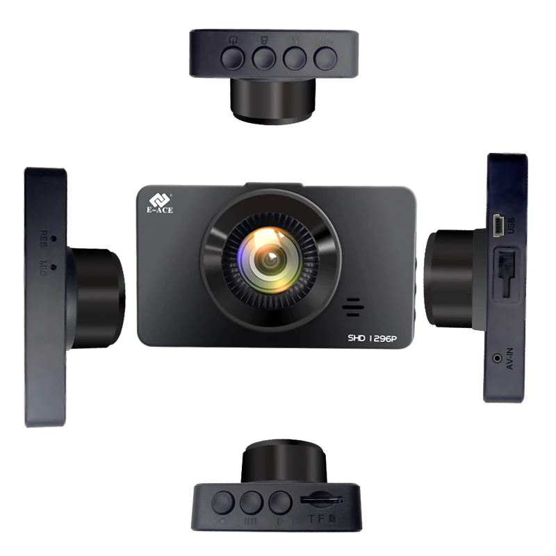 E-ACE мини Dash Camara видео цифровой видеорегистратор для автомобиля Voice Contro Full HD 1296 P 3 0
