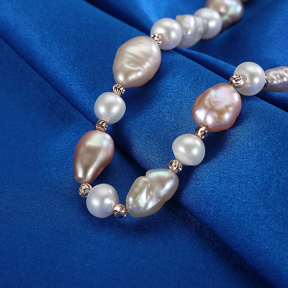 Ожерелье с жемчугом женское уникальный дизайн многоцветное колье из