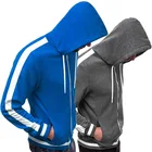 Мужская толстовка с капюшоном, Повседневная однотонная толстовка на молнии, Осень-зима мужские толстовки, свитшоты