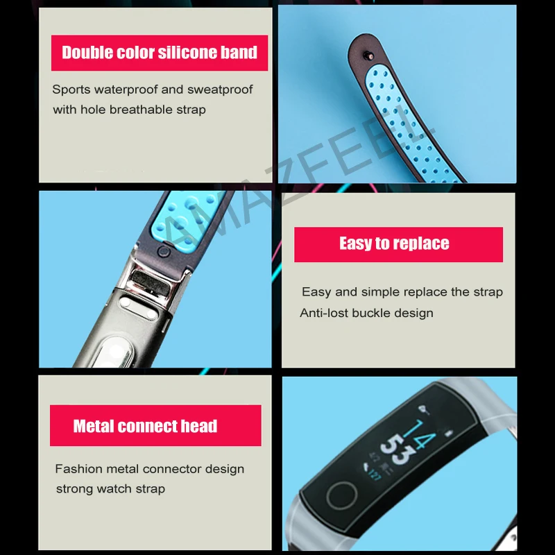 Силиконовый металлический ремешок для huawei Honor Band 4, резиновый браслет, браслет из нержавеющей стали, браслет huawei Band 4, аксессуары для браслетов