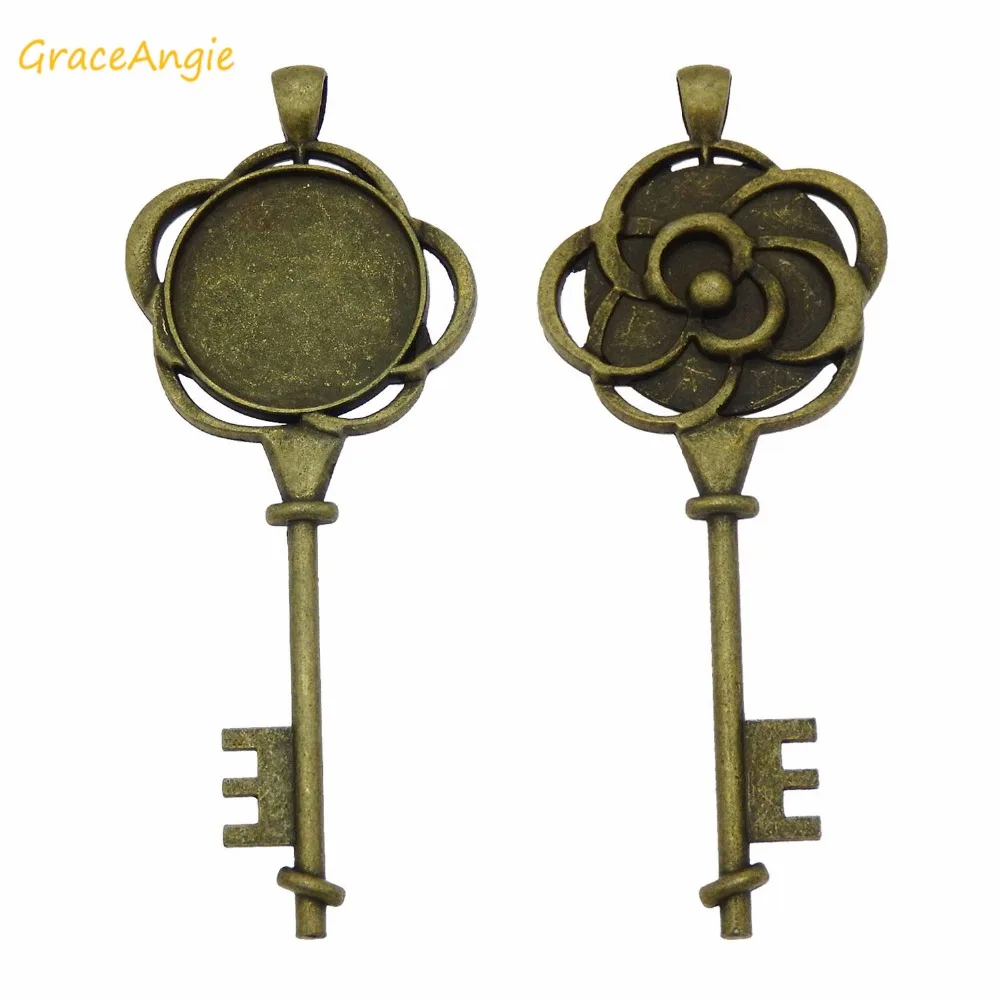 GraceAngie 5 шт./упак. металлические винтажные брелоки подвески база из старинной