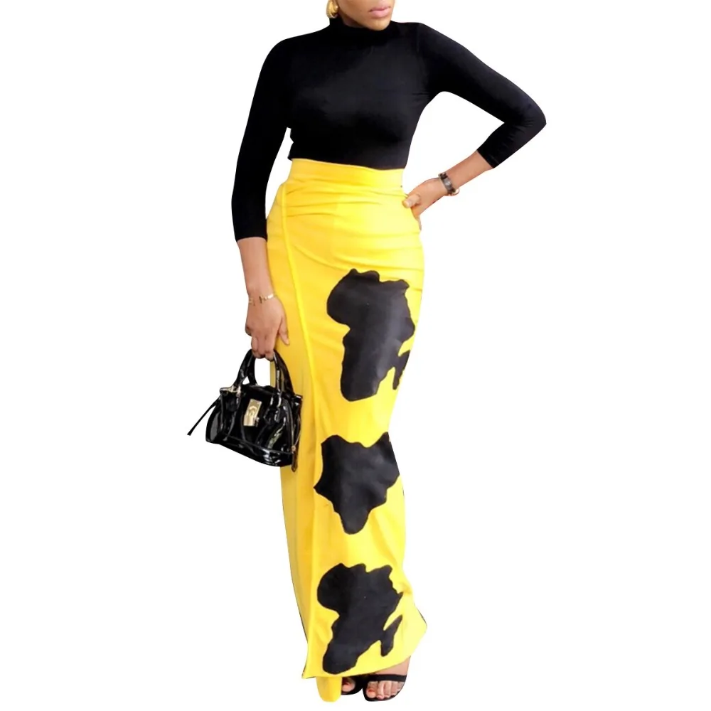 Юбки только 2019 Новые африканские Модные свободные брюки с принтом Размер S ~