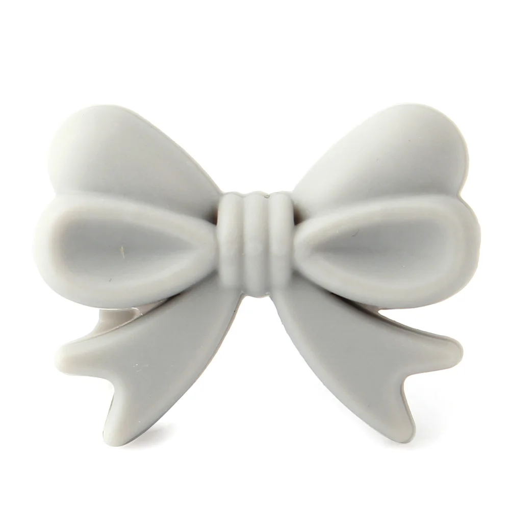 15 Dim Gray Keep& Grow, 10 шт., без бисероплетения BPA, силиконовые бусины в виде банта, пищевые Детские Прорезыватели, детские жевательные прорезыватели, бусины, сделай сам, подвеска на цепочке-пустышке - Цвет: 15 Dim Gray
